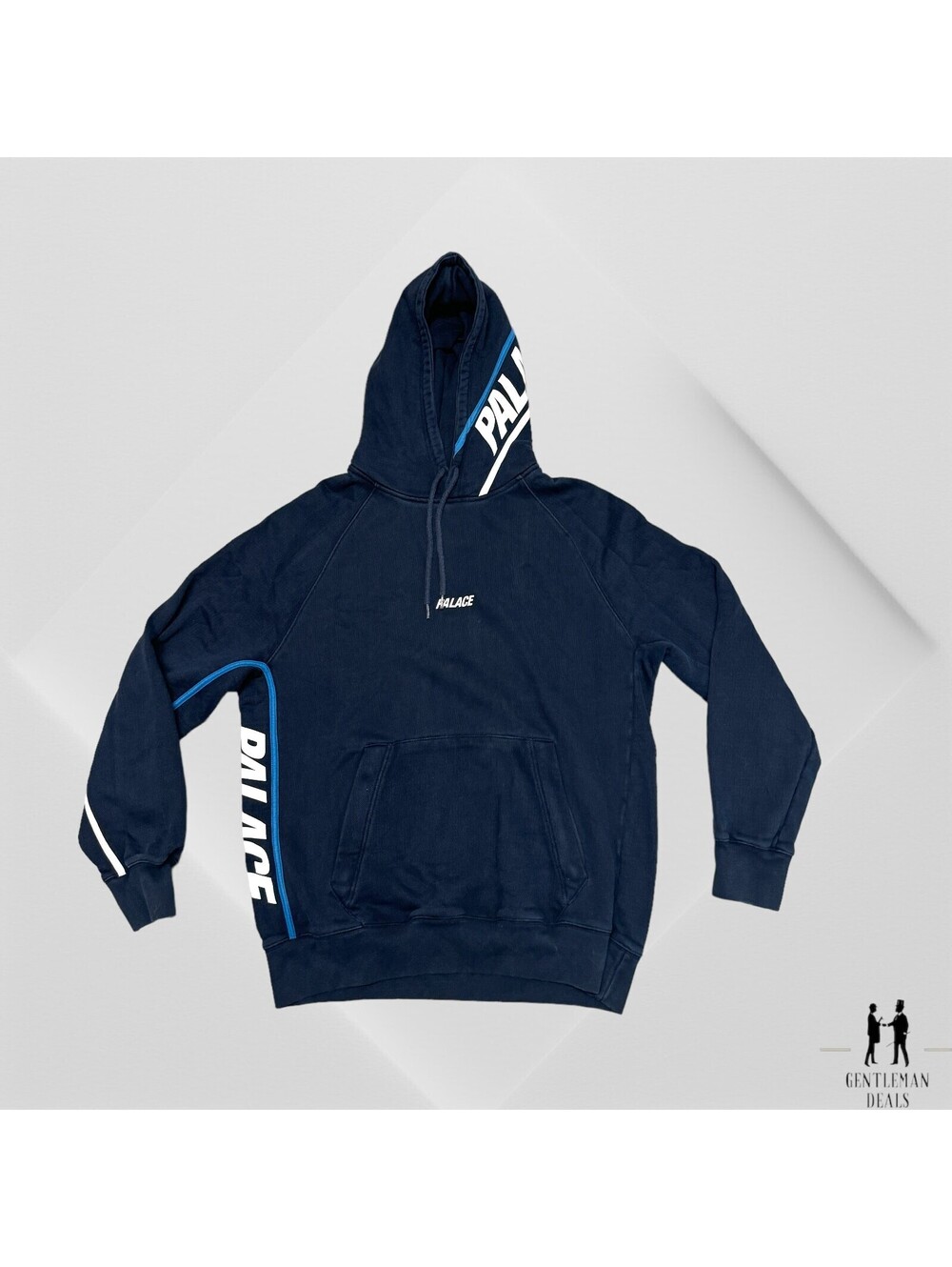Palace Skateboards Hoodie Spellout Hood XL Sweater Navy Blue M Fleece Cotton